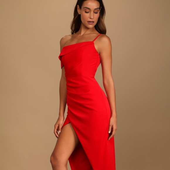 Red Lulus midi dress - Picture 1 of 5